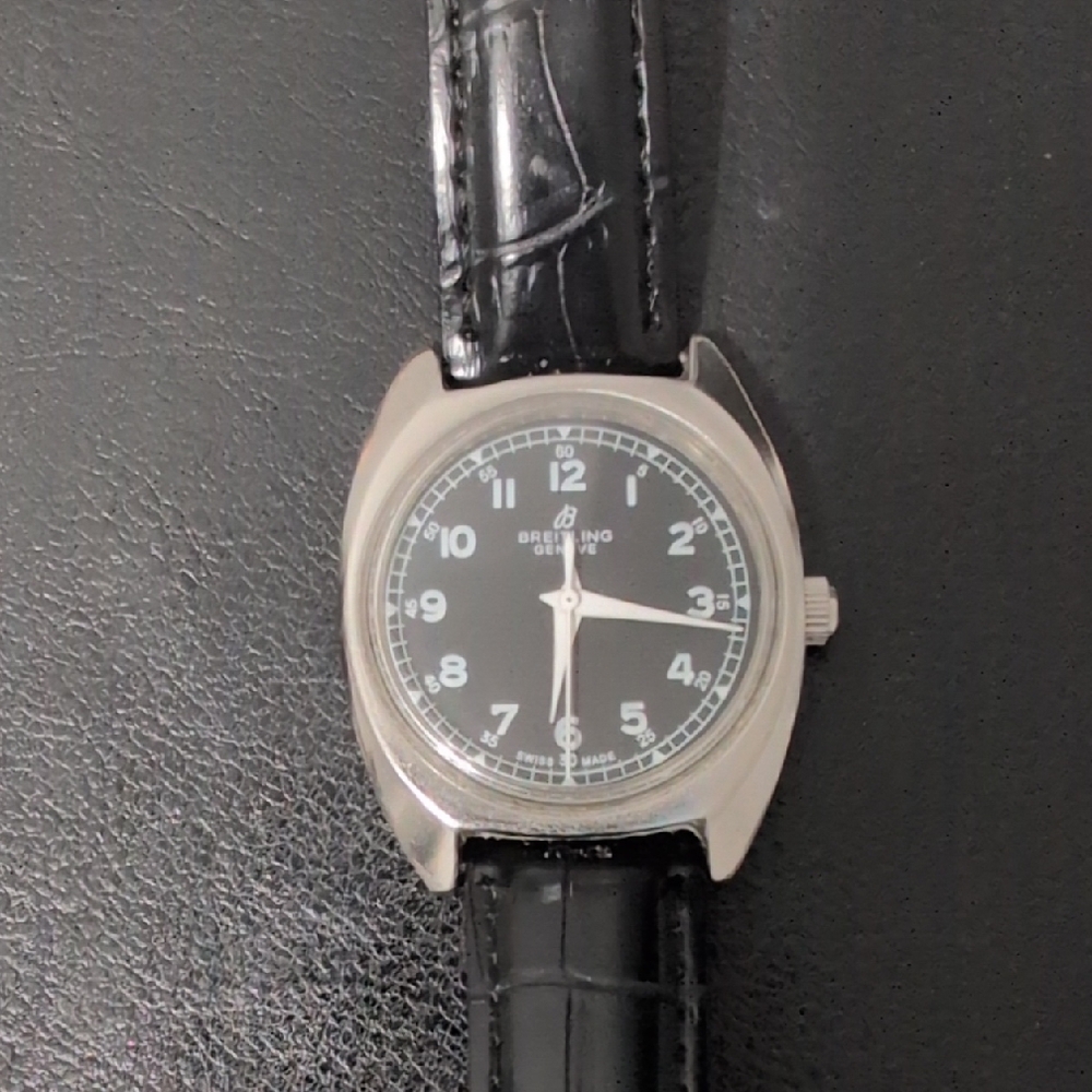 Breitling Black Dial Silver Case Men's Dress Watch